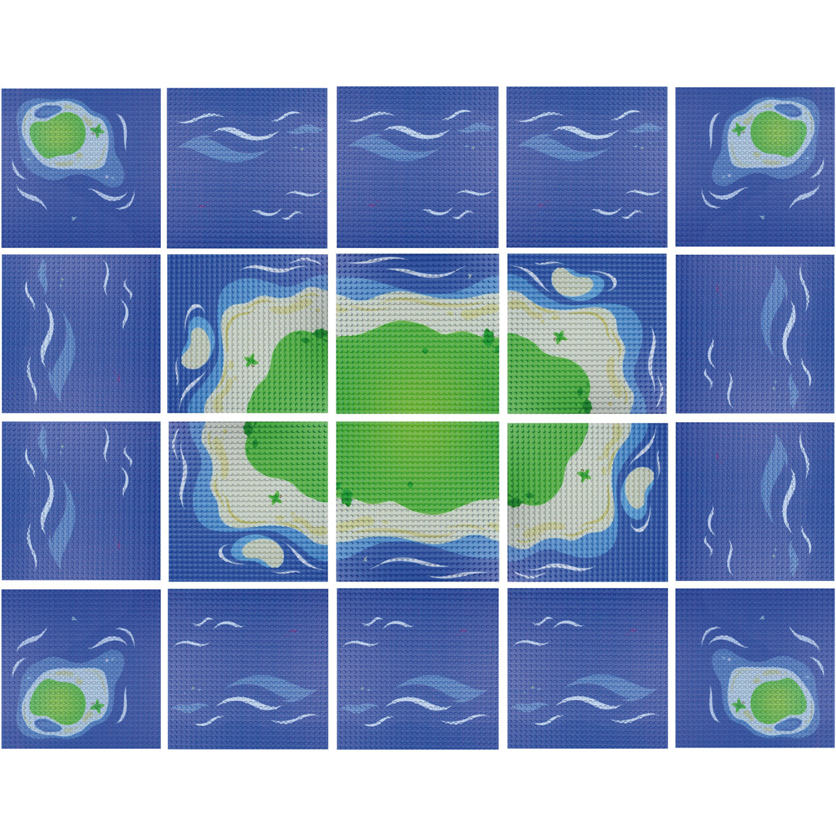 Klemmbaustein-Set Bauplatten 32x32 Noppen 20 Stück Insel