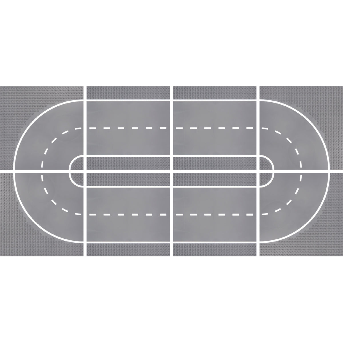 Klemmbaustein-Set Bauplatten 32x32 Noppen 8 Stück Rennstrecke