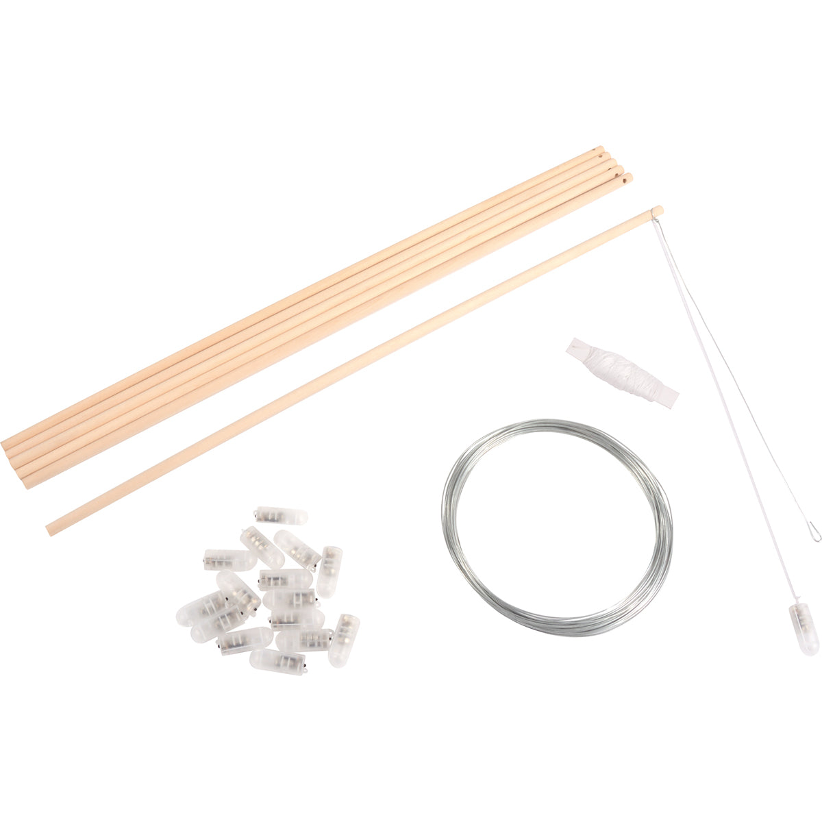 DIY Holzlaternenstab LED 12er Set