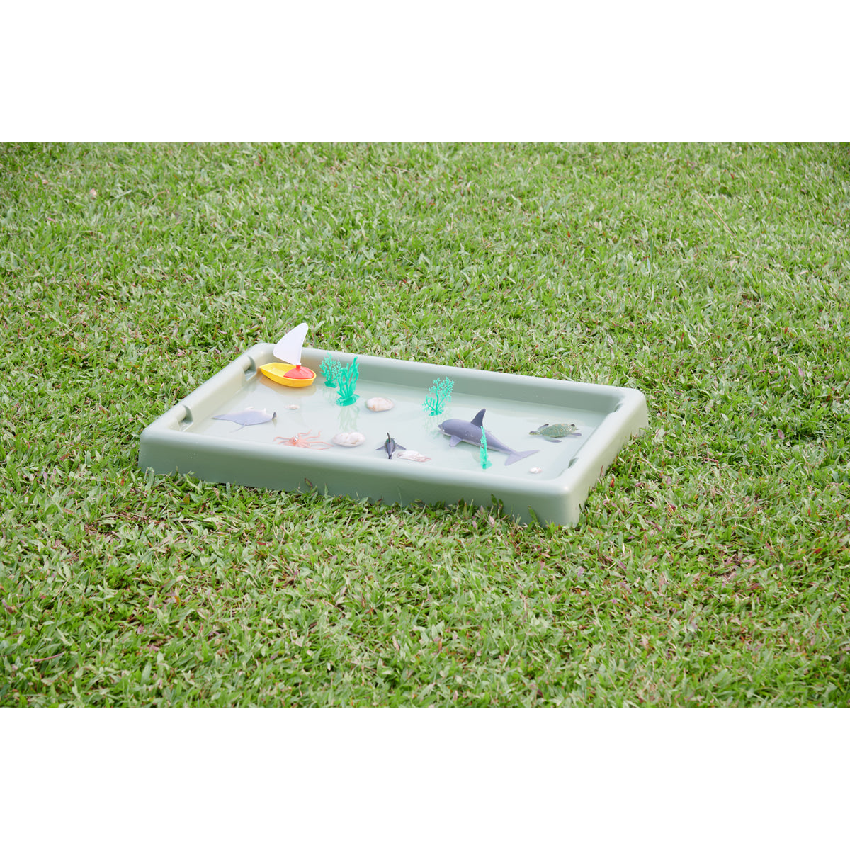 Rechteckiges Spielbrett salbeifarbig 5er Set